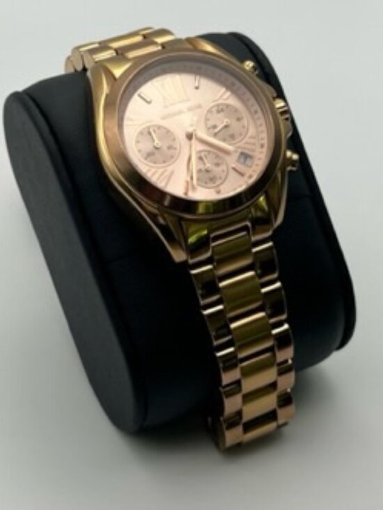 Michael Kors Ladies Watch MK5799 Chronograph Rose Gold  Extra Links and Working main image 7